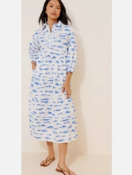 Dresses & Skirts - Anthropologie Bettina Fish Print Midi Dress